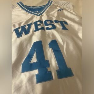 Nike Supreme Court Basketball Jersey Mens XL +2 Blue White Reversible West #41